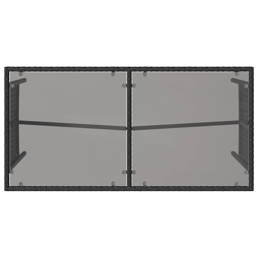 3 Piece Garden Dining Set with Cushions Black Poly Rattan