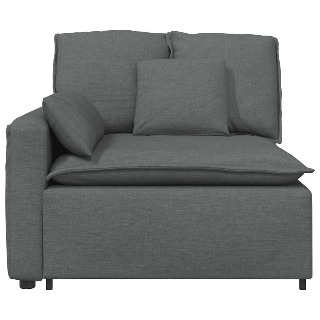 Modular Sofa Armrest End Module with Cushions Dark Grey 100 cm