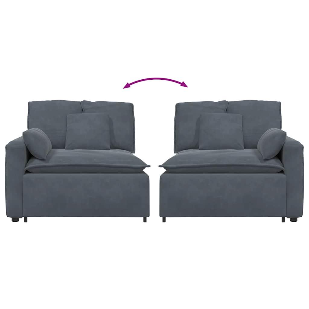 Modular Sofa Armrest End Module with Cushions Dark Grey 100 cm