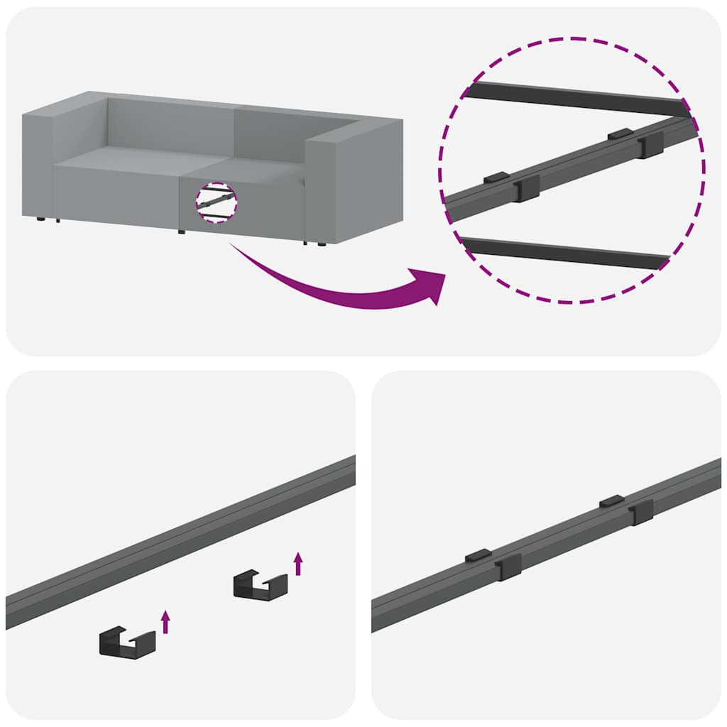 Modular Sofa Centre Module with Cushions Dark Grey 100 cm