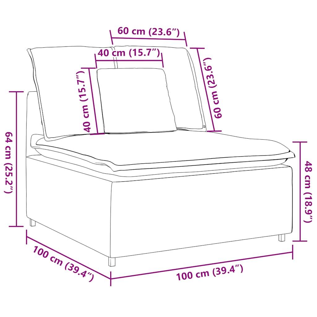 Modular Sofa Centre Module with Cushions Dark Grey 100 cm
