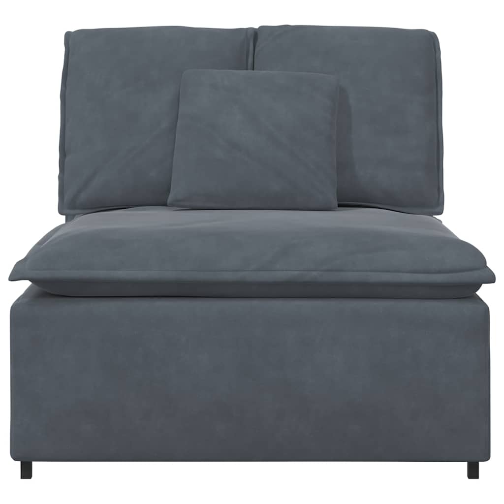 Modular Sofa Centre Module with Cushions Dark Grey 100 cm