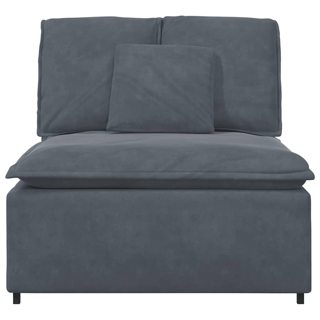 Modular Sofa Centre Module with Cushions Dark Grey 100 cm