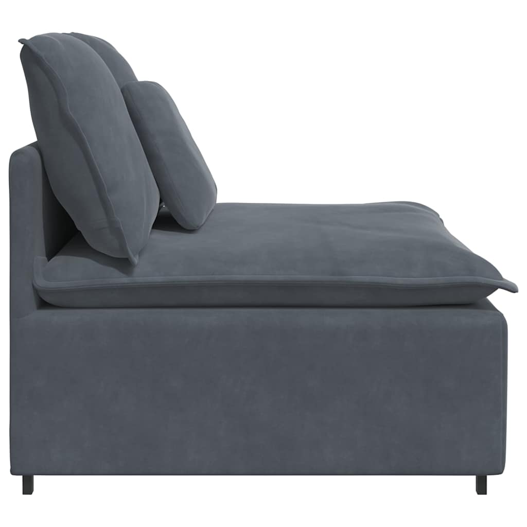 Modular Sofa Centre Module with Cushions Dark Grey 100 cm