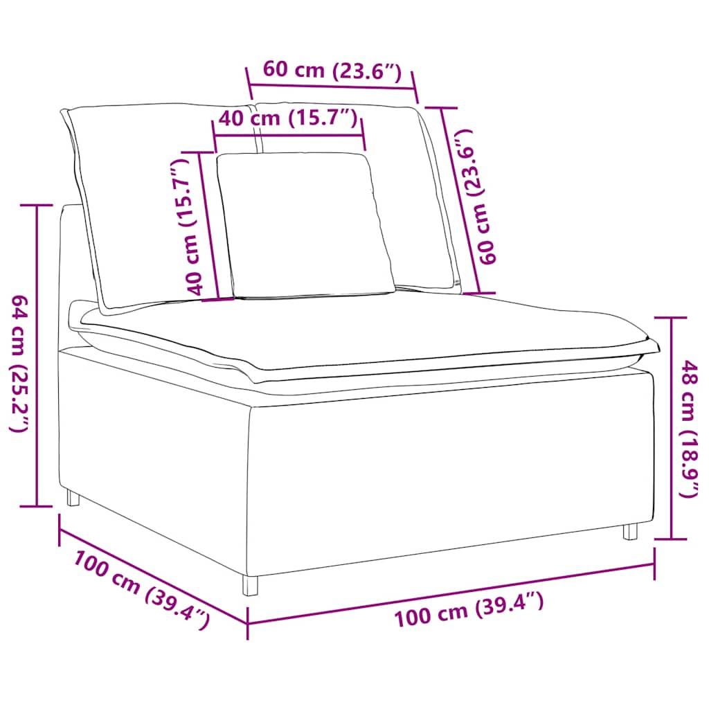 Modular Sofa Centre Module with Cushions Dark Grey 100 cm