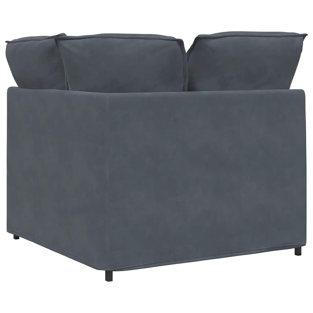 Modular Sofa Corner Module with Cushions Dark Grey 100 cm