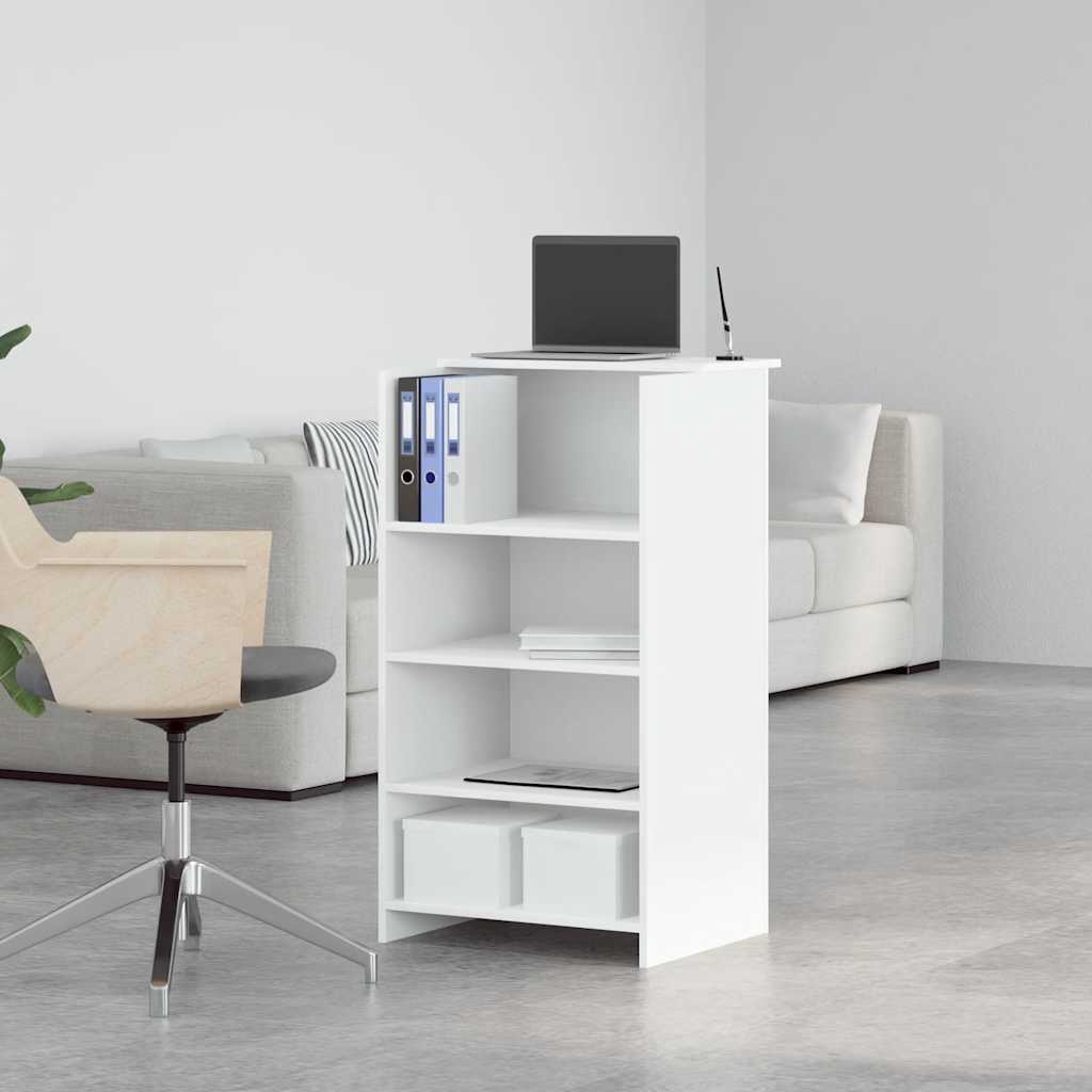 Reception Desk White 55x50x103.5 cm Engineered Wood