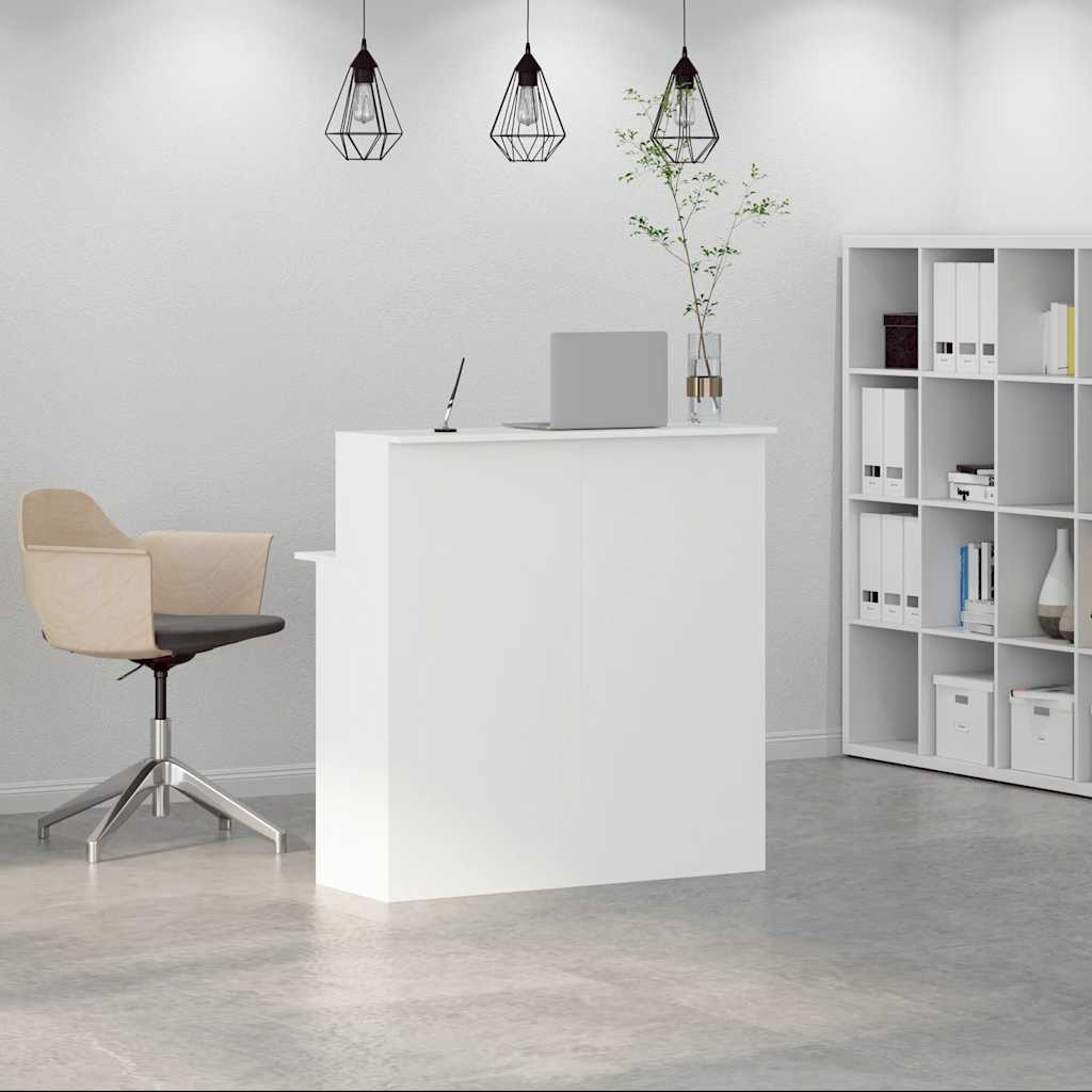 Reception Desk White 100x50x103.5 cm Engineered Wood