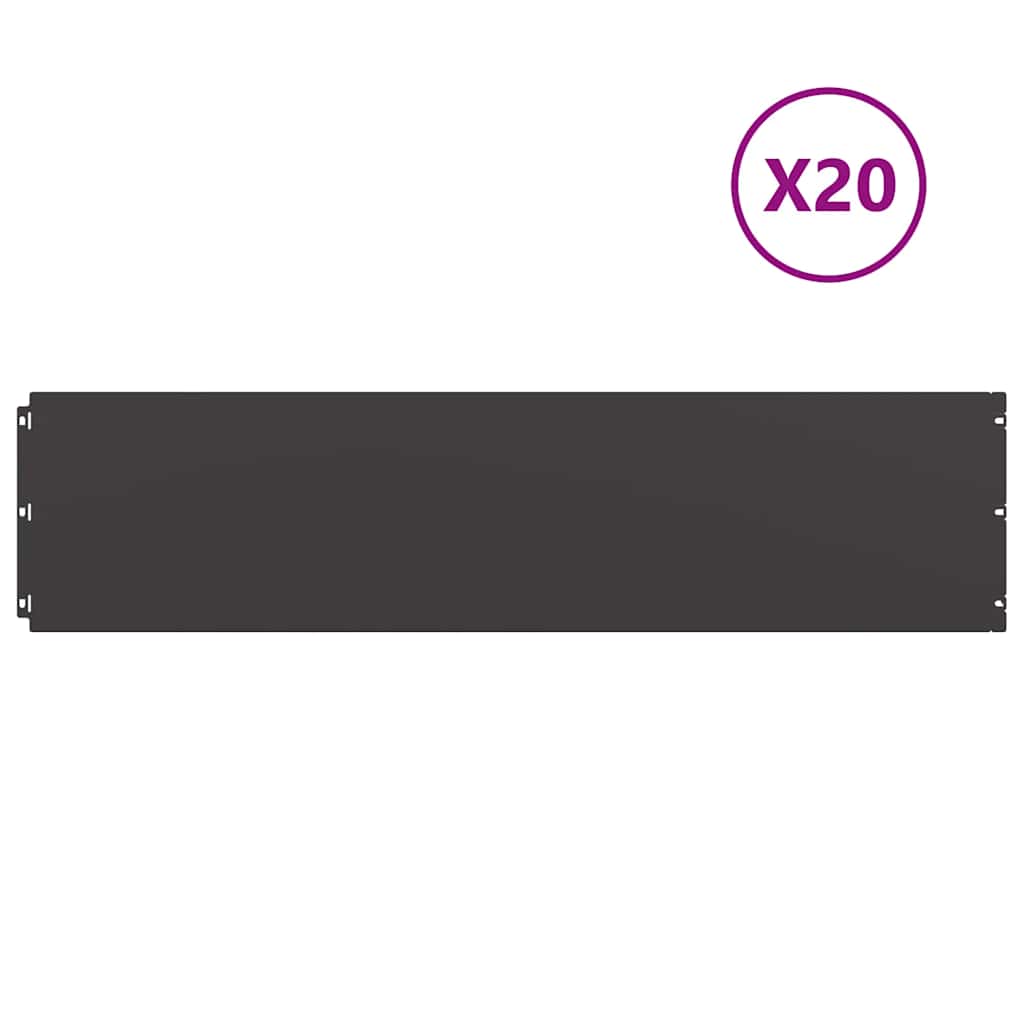 Lawn Edging 20 pcs 25 x 103 cm Cold-rolled steel Black