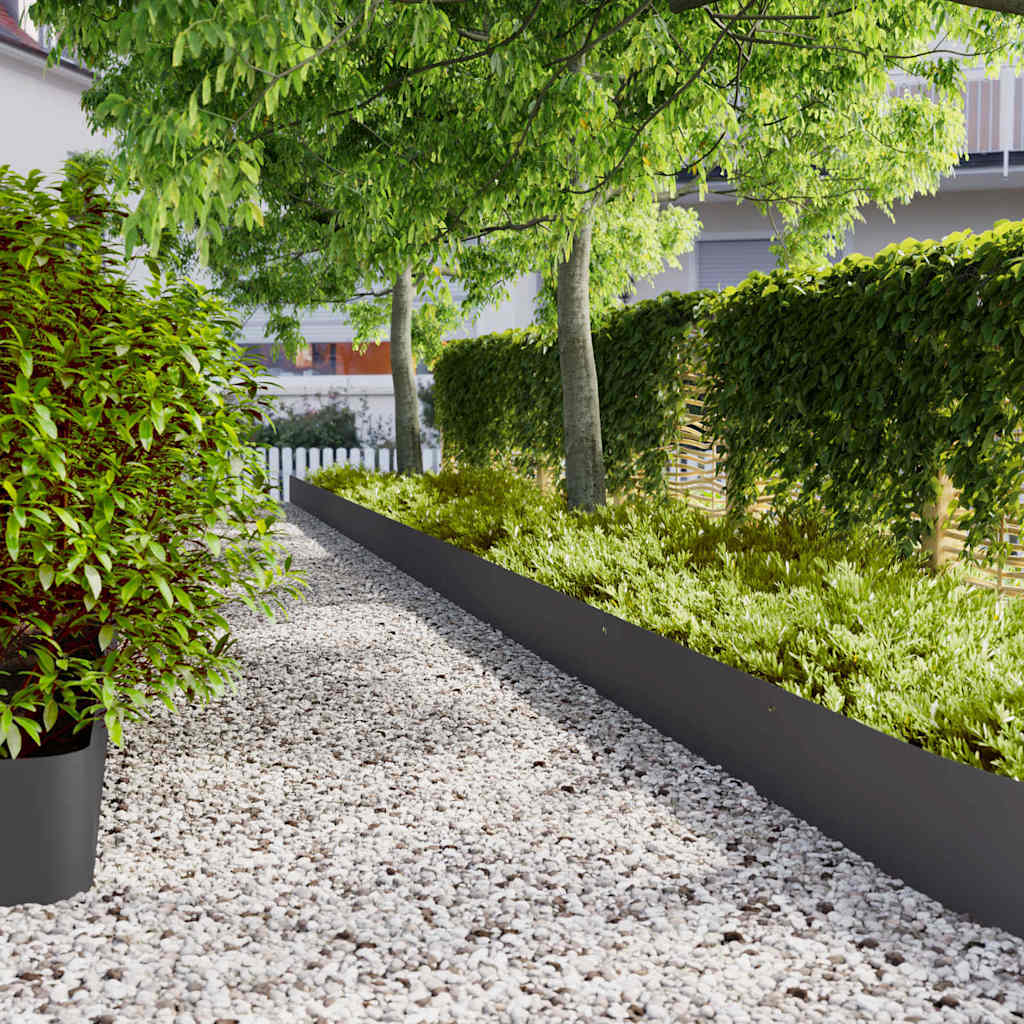 Lawn Edging 20 pcs 25 x 103 cm Cold-rolled steel Black