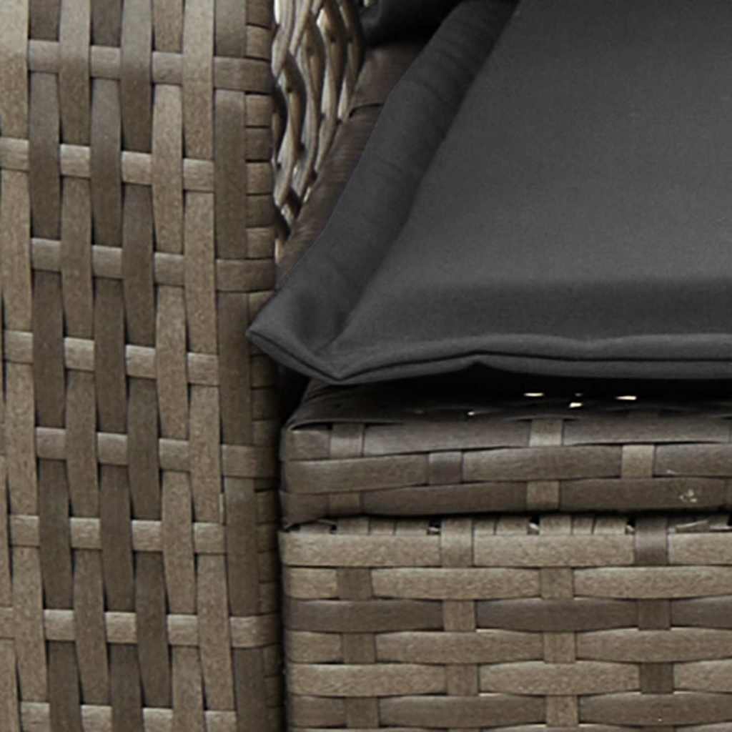 Garden Rocking Chair with Cushions Grey Poly Rattan