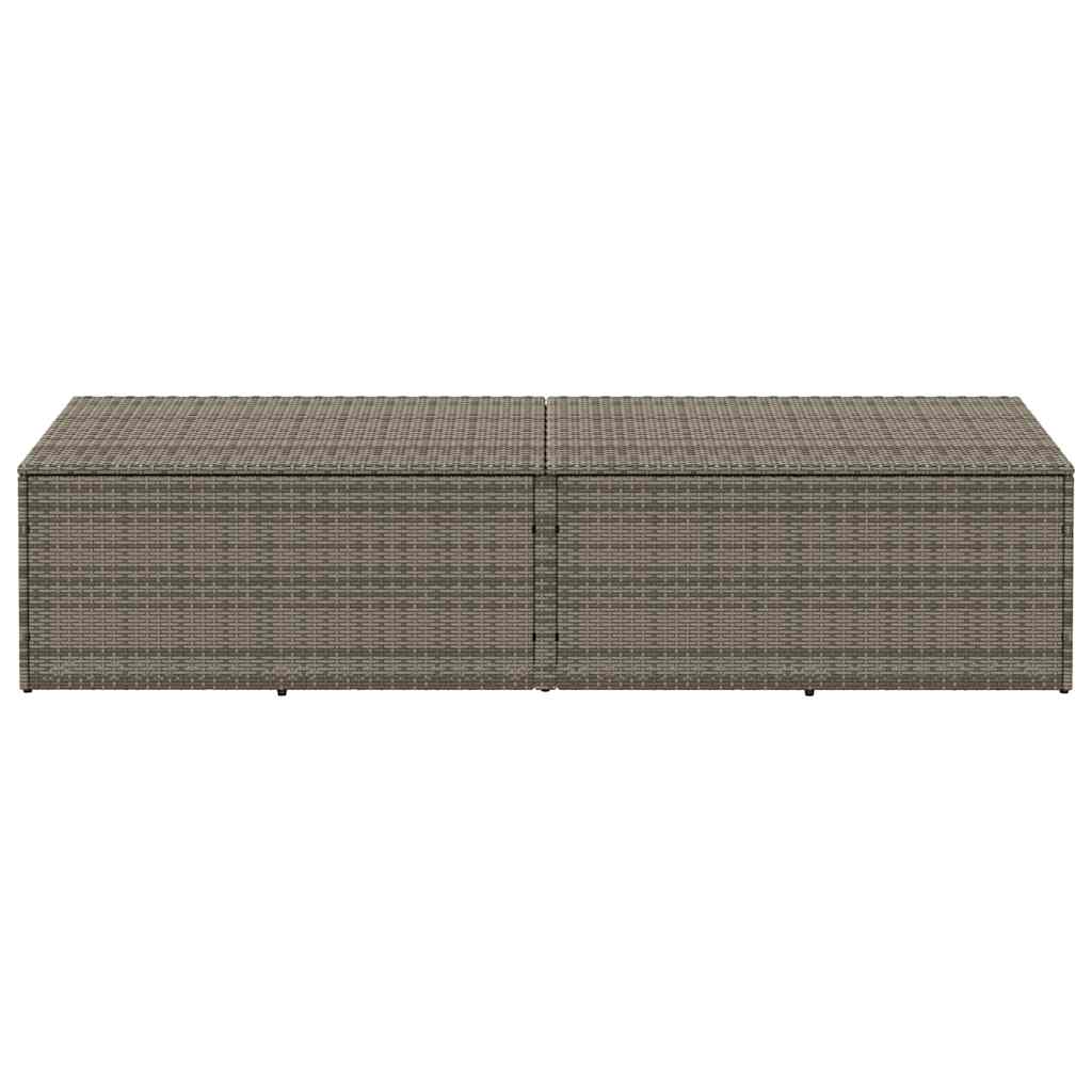 Garden Storage Box Grey 220x50x58 cm Poly Rattan