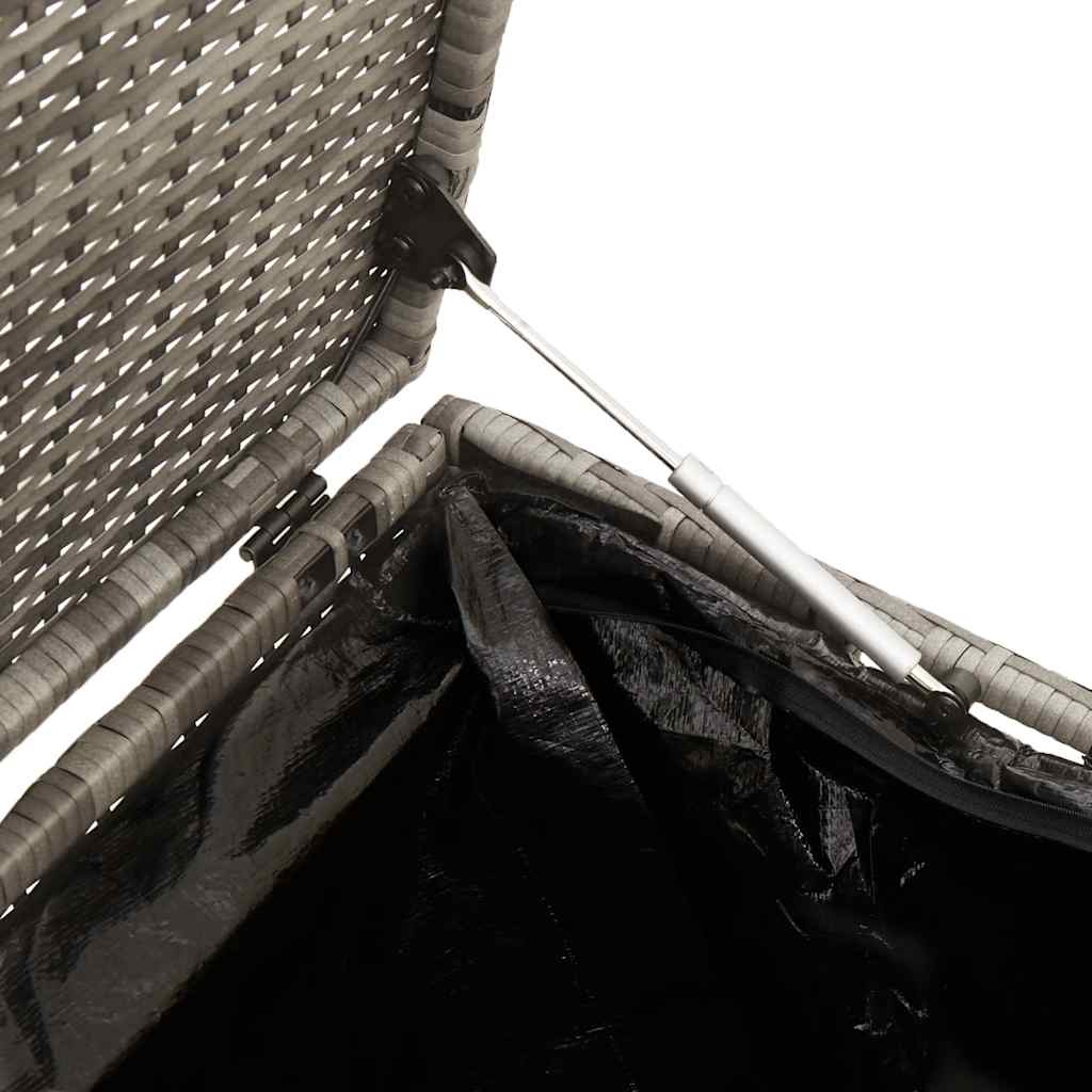 Garden Storage Box Grey 220x50x58 cm Poly Rattan