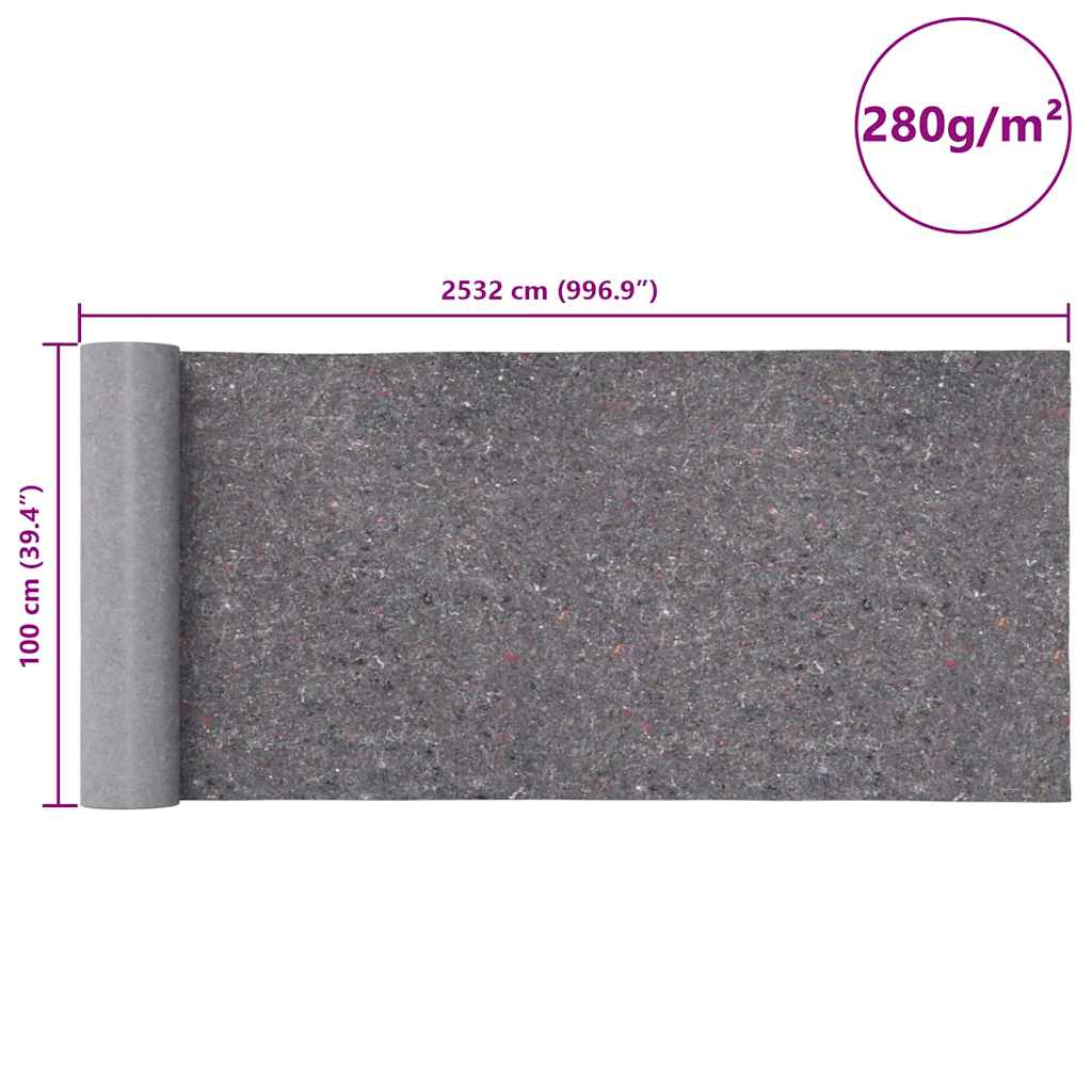 Non-slip Painter Fleece 25 m 280 g/m² Grey