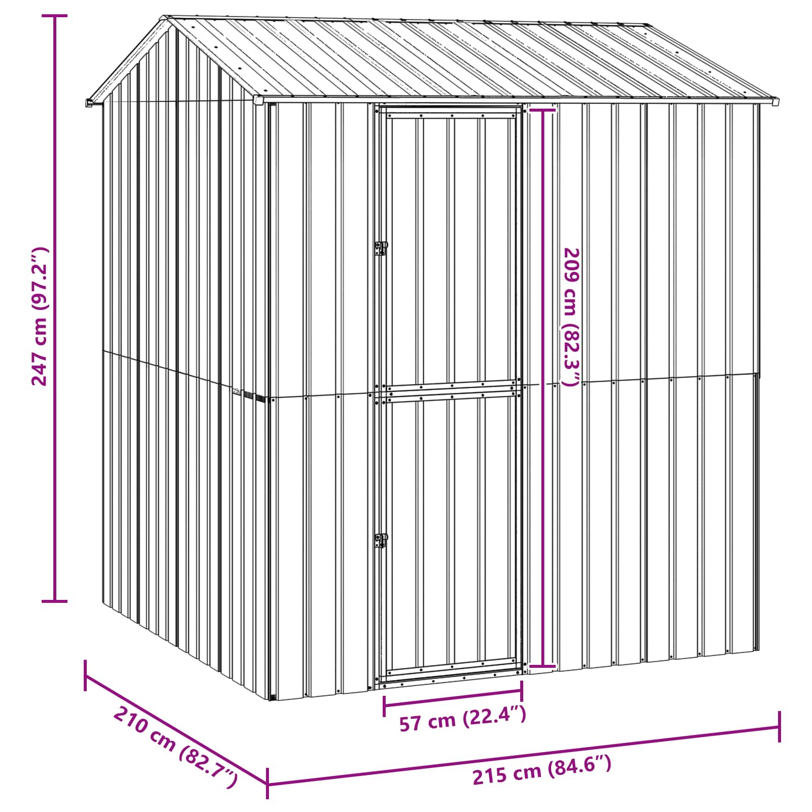 Bird Cage Anthracite 215 x 210 x 247 cm Galvanised Steel