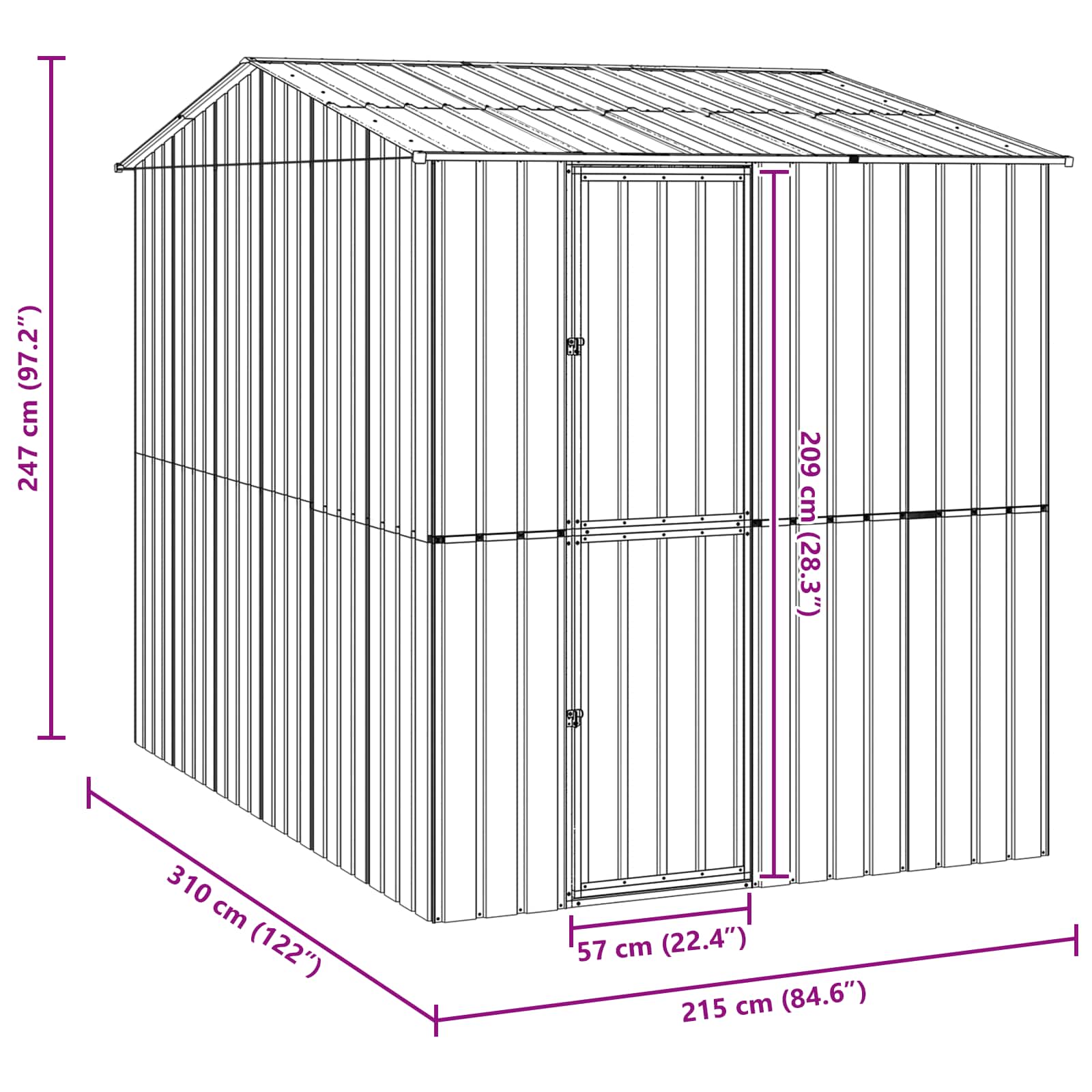 Bird Cage Anthracite 215 x 310 x 247 cm Galvanised Steel