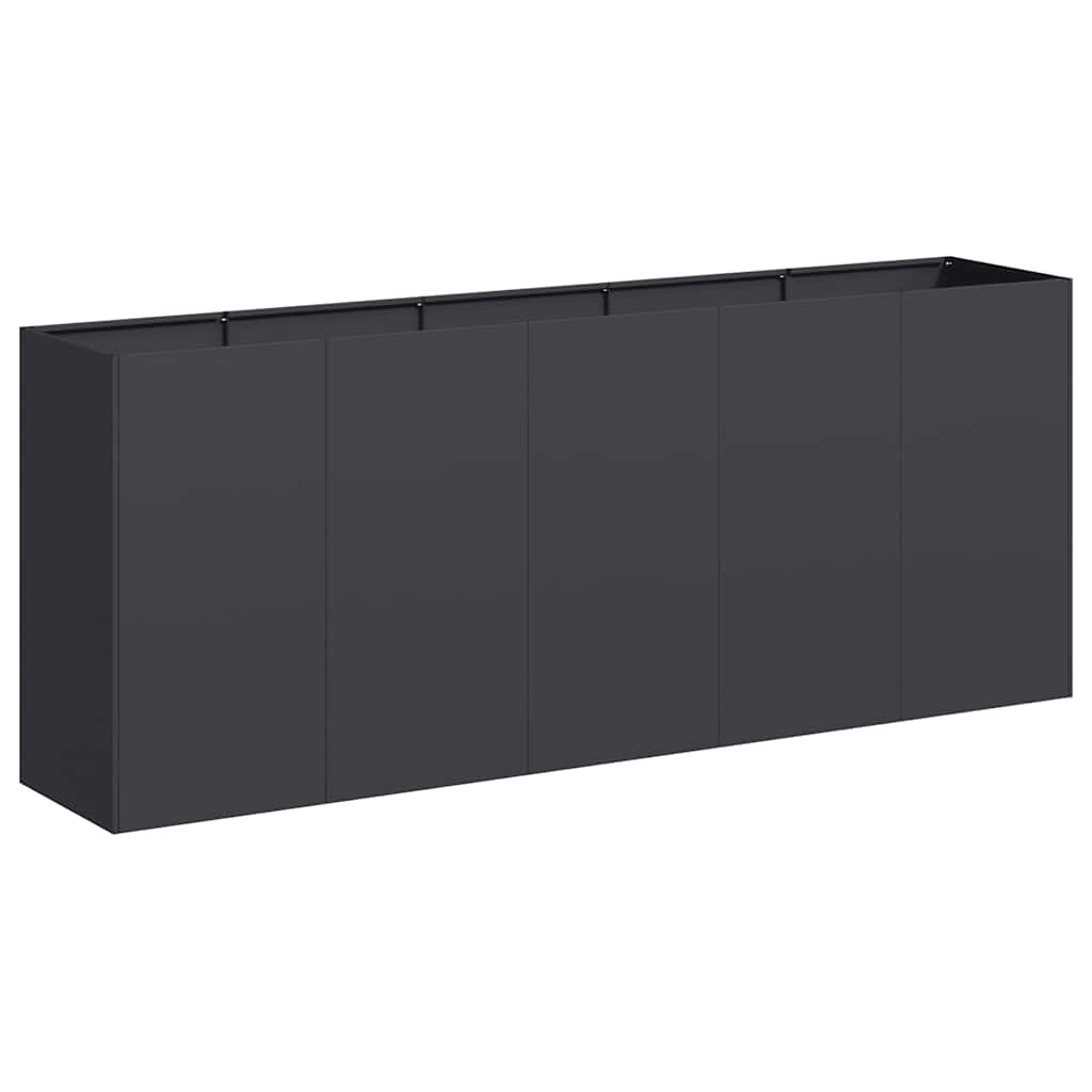 Planter Black 200x40x80 cm Cold-rolled Steel