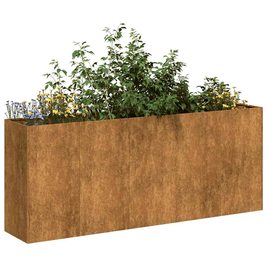 Planter Rusty 200x40x80 cm Weathering Steel