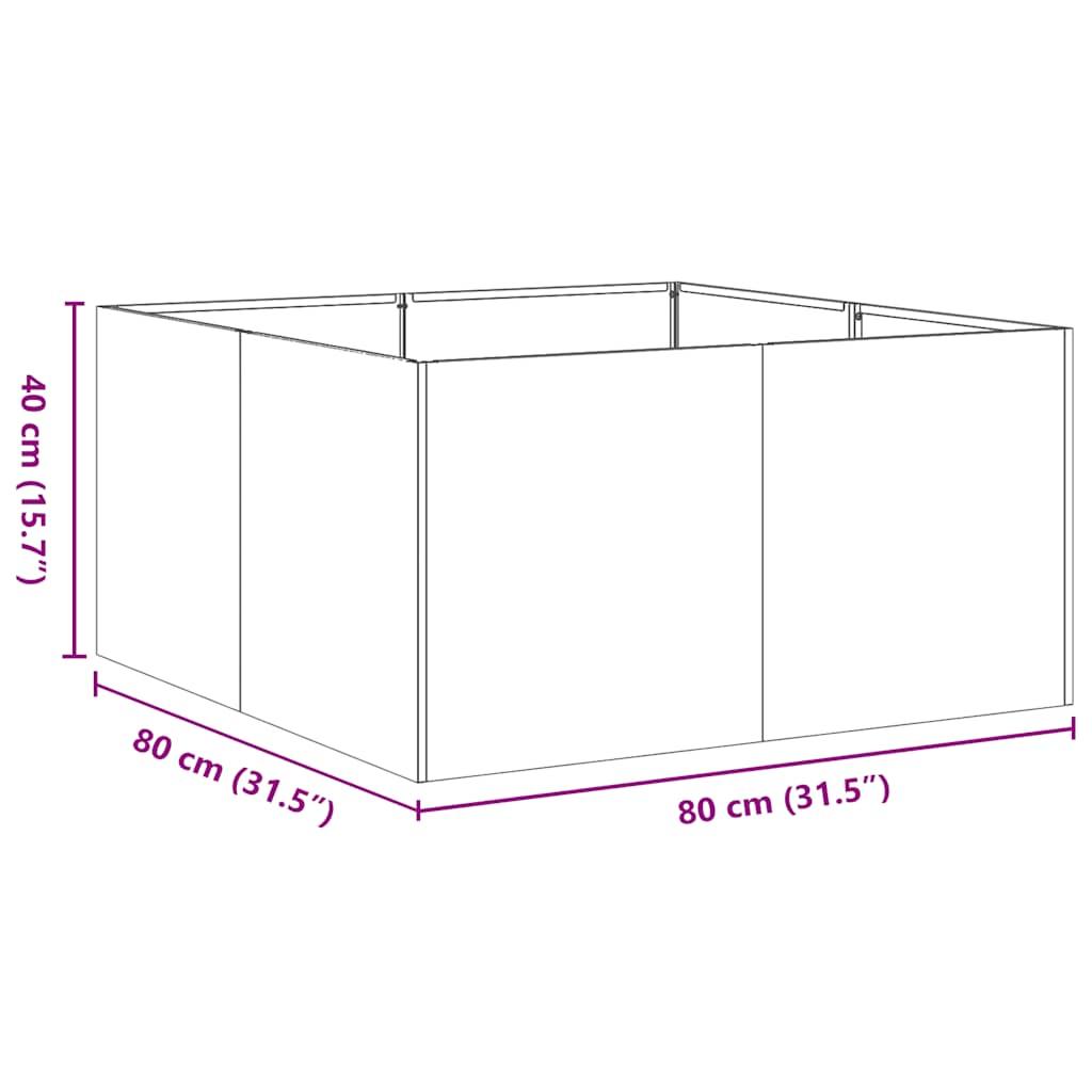 Planter Black 80x80x40 cm Cold-rolled Steel