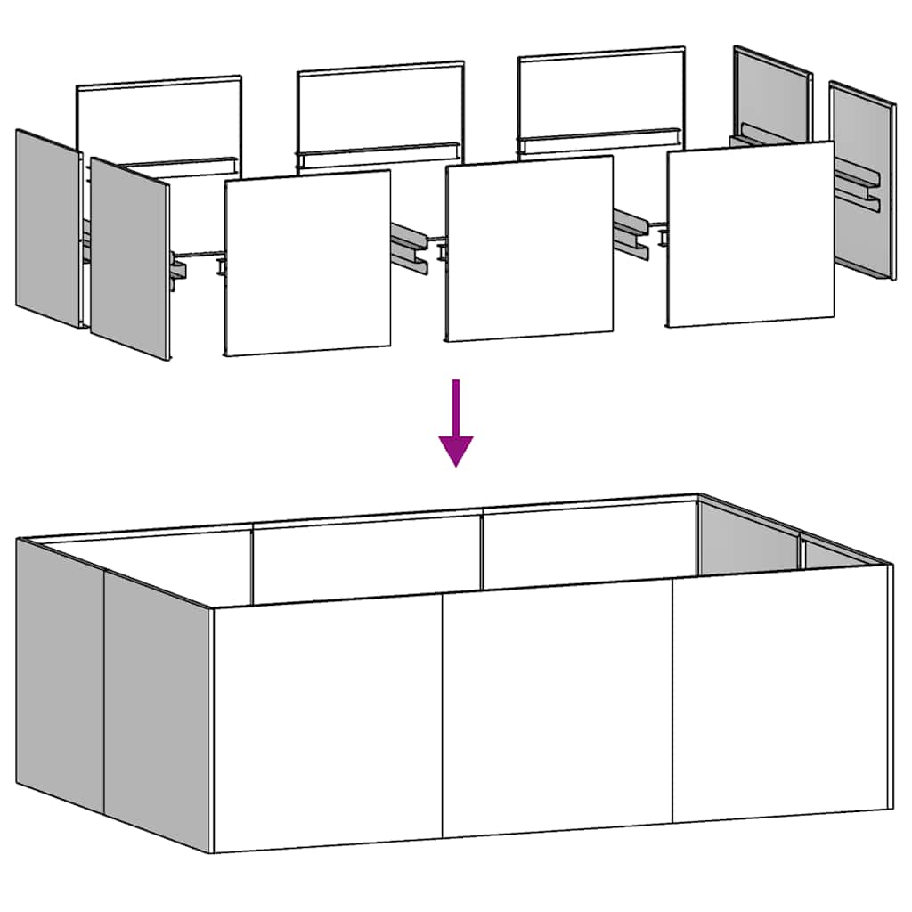 Planter 120x80x40 cm Galvanised Steel