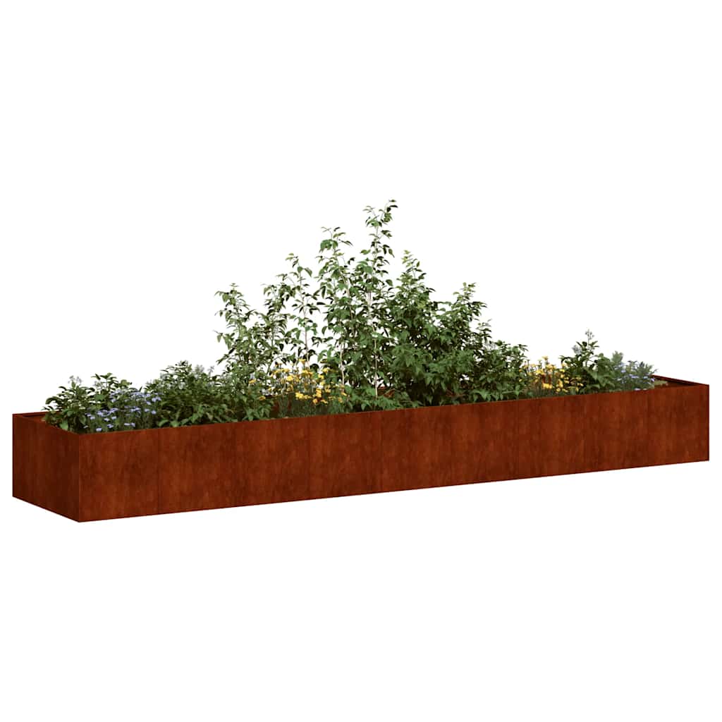 Planter Rusty 360x80x40 cm Weathering Steel
