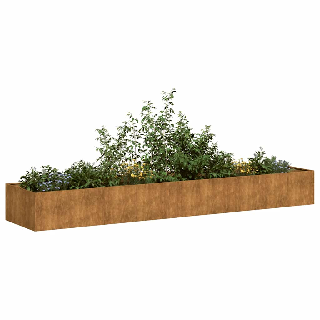 Planter Rusty 360x80x40 cm Weathering Steel