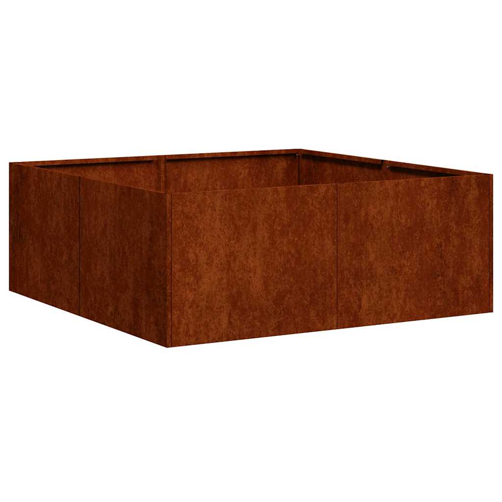 Planter Rusty 80x80x30 cm Weathering Steel