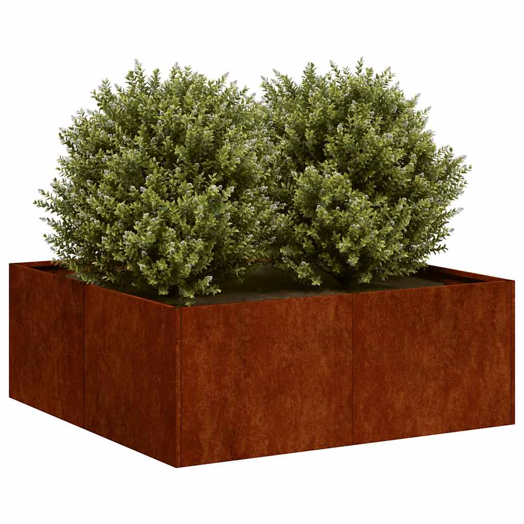 Planter Rusty 80x80x30 cm Weathering Steel