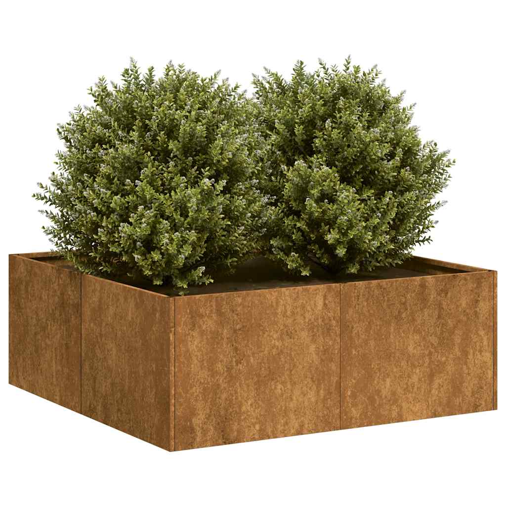 Planter Rusty 80x80x30 cm Weathering Steel