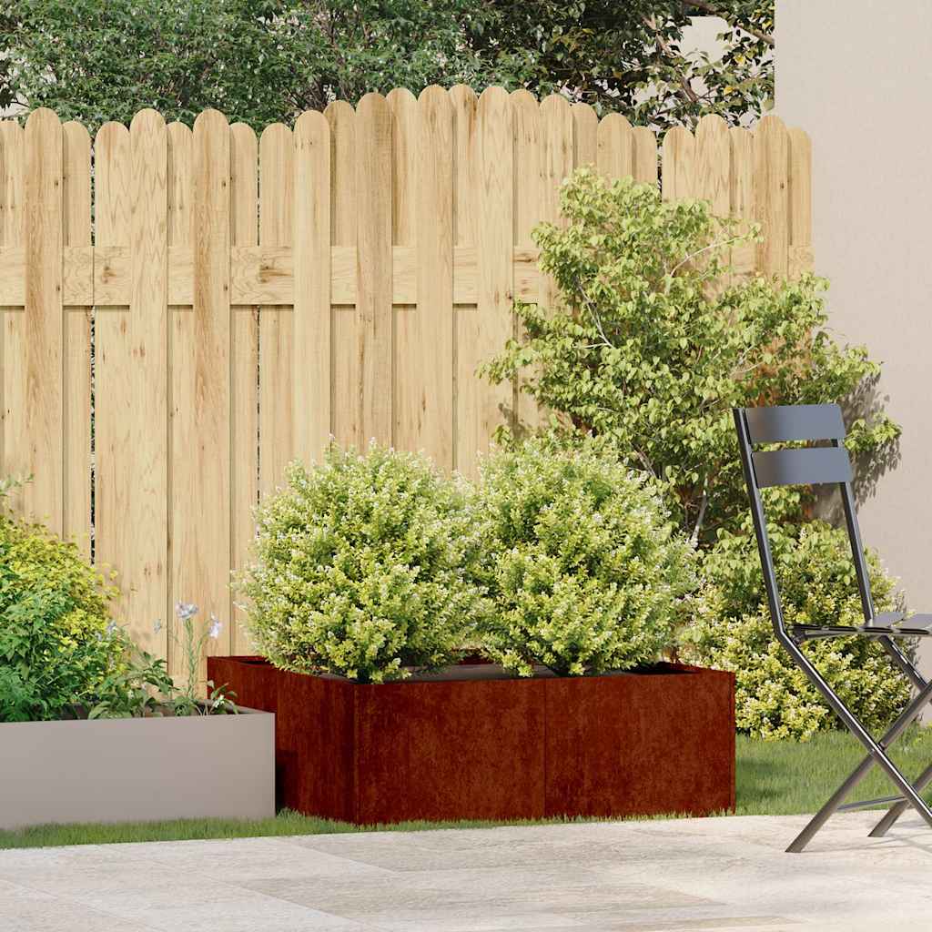 Planter Rusty 80x80x30 cm Weathering Steel