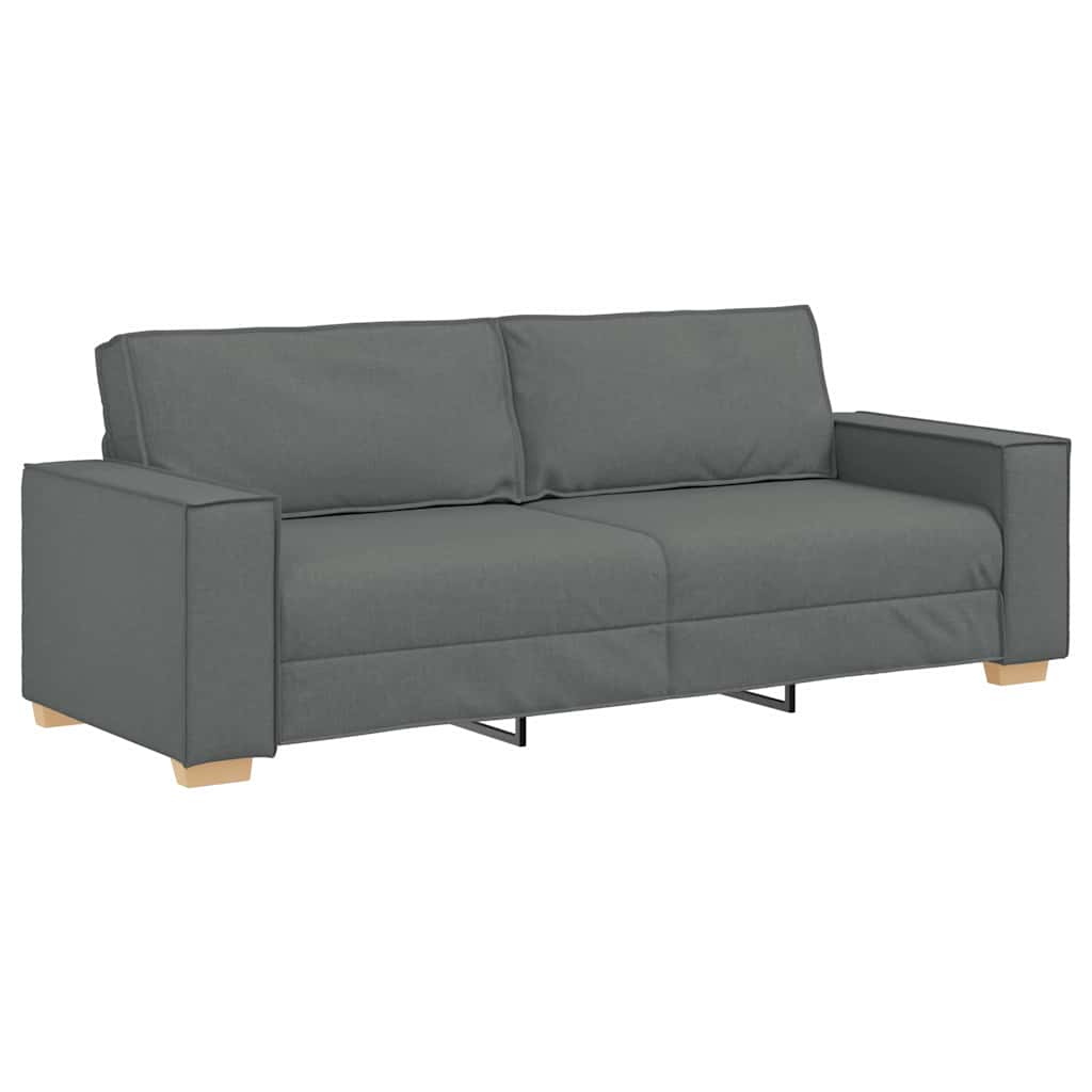 Sofa Set with Cushion 3 pcs Grey 220 x 78 x 84 cm Fabric
