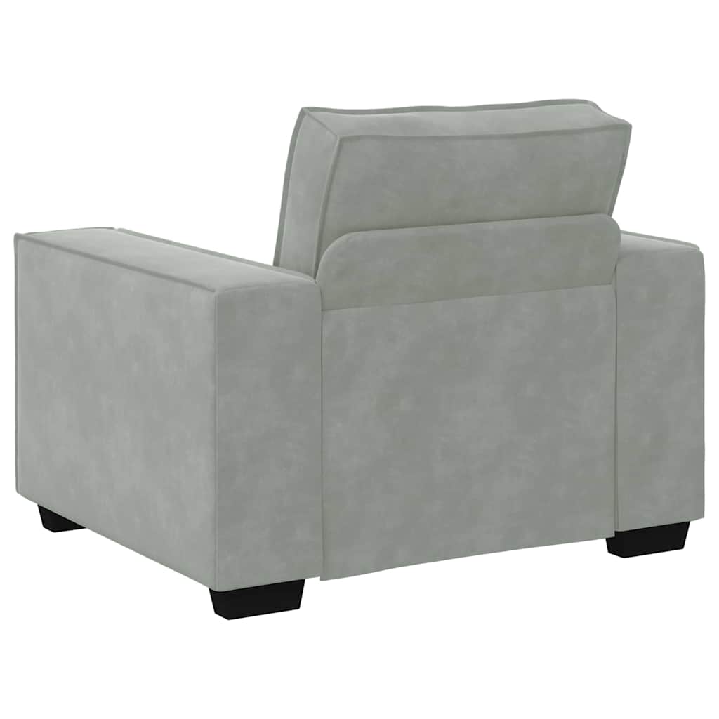 Sofa Set with Cushion 3 pcs Grey 220 x 78 x 84 cm Velvet