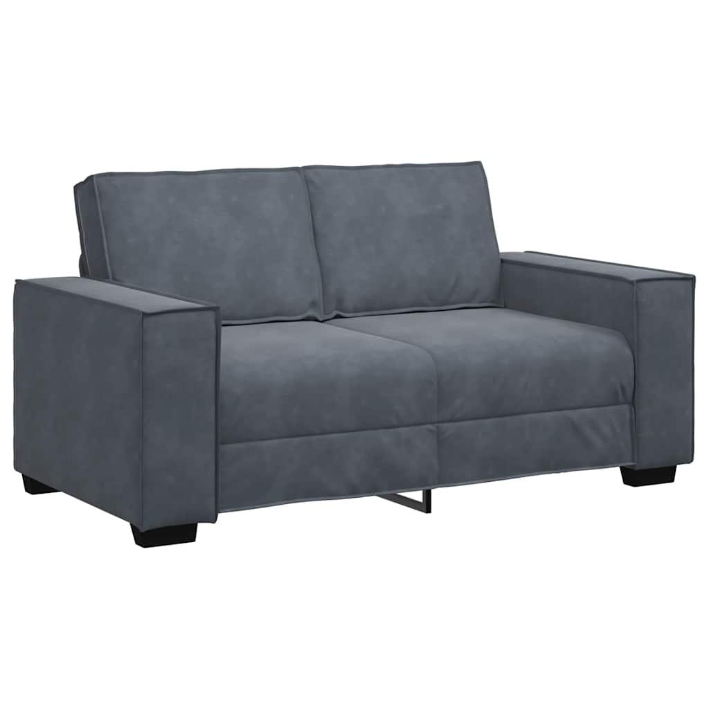 3 Piece Sofa Set with Cushions Dark Grey Velvet