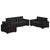 3 Piece Sofa Set with Cushions Black Velvet