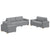 Sofa Set with Cushion with Pillow 3 pcs Grey Fabric