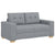 Sofa Set with Cushion with Pillow 3 pcs Grey Fabric
