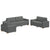 Sofa Set with Cushion with Pillow 3 pcs Grey Fabric