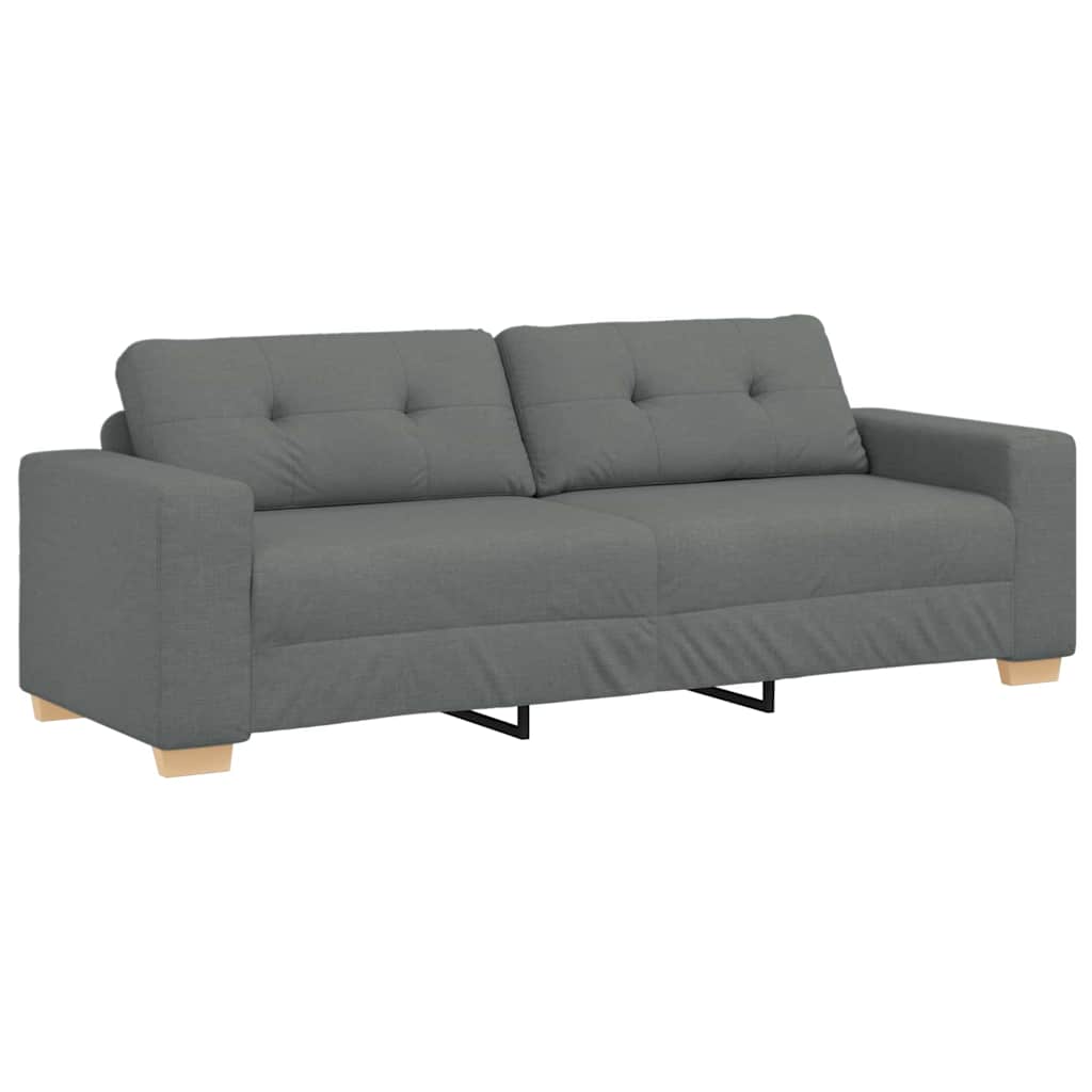 Sofa Set with Cushion with Pillow 3 pcs Grey Fabric