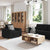 Sofa Set with Cushion with Pillow 3 pcs Black Fabric