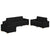 Sofa Set with Cushion with Pillow 3 pcs Black Fabric