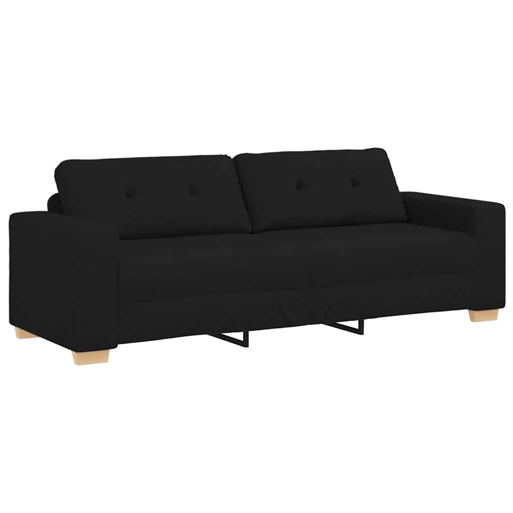 Sofa Set with Cushion with Pillow 3 pcs Black Fabric