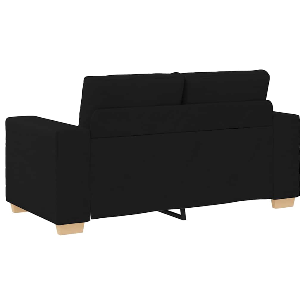 Sofa Set with Cushion with Pillow Black Fabric