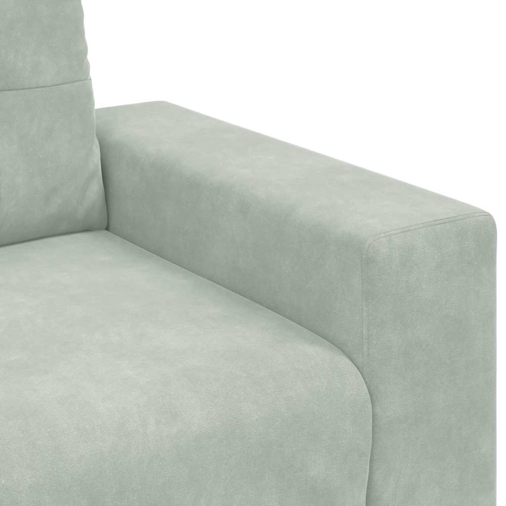 Sofa Set with Cushion 3 pcs Grey 221 x 78 x 80 cm Velvet