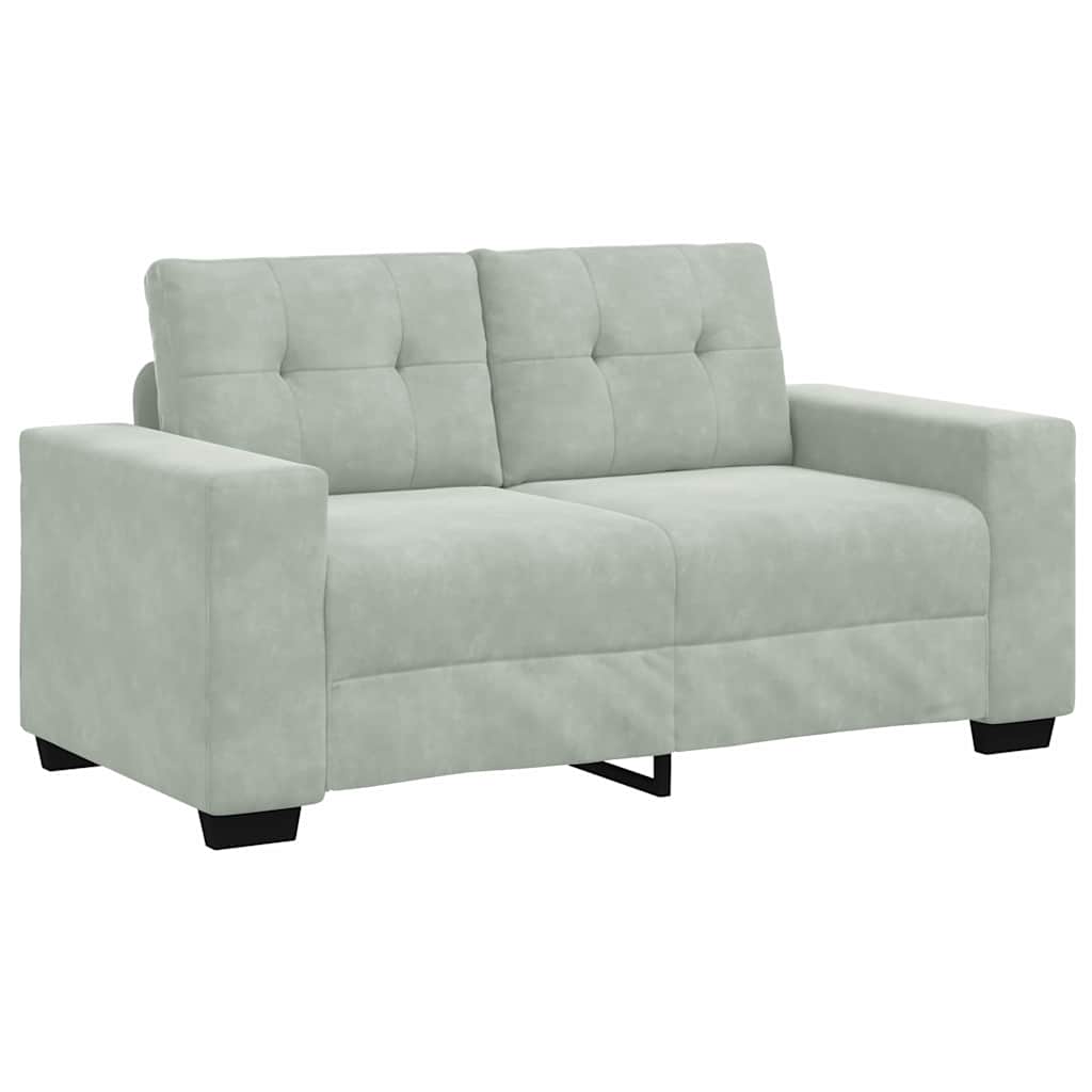 Sofa Set with Cushion 3 pcs Grey 221 x 78 x 80 cm Velvet
