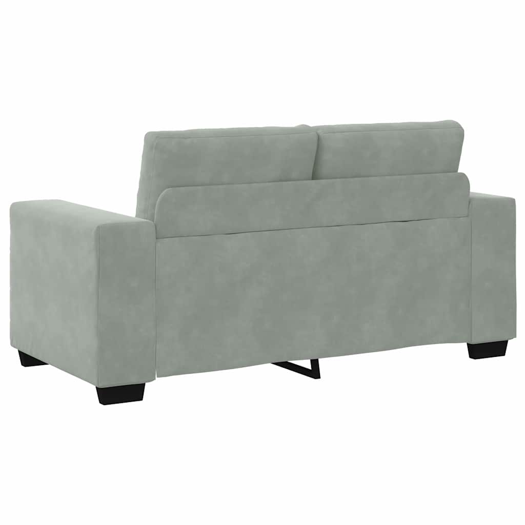 Sofa Set 3 pcs Grey Velvet