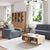Sofa Set with Cushion 3 pcs Grey 221 x 78 x 80 cm Velvet
