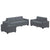 Sofa Set with Cushion 3 pcs Grey 221 x 78 x 80 cm Velvet