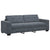 Sofa Set with Cushion 3 pcs Grey 221 x 78 x 80 cm Velvet