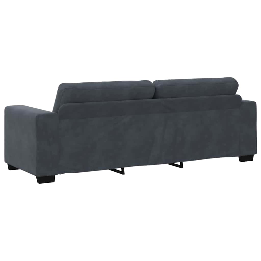 Sofa Set 3 pcs Grey Velvet