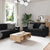 Sofa Set with Cushion 3 pcs Black 221 x 78 x 80 cm Velvet